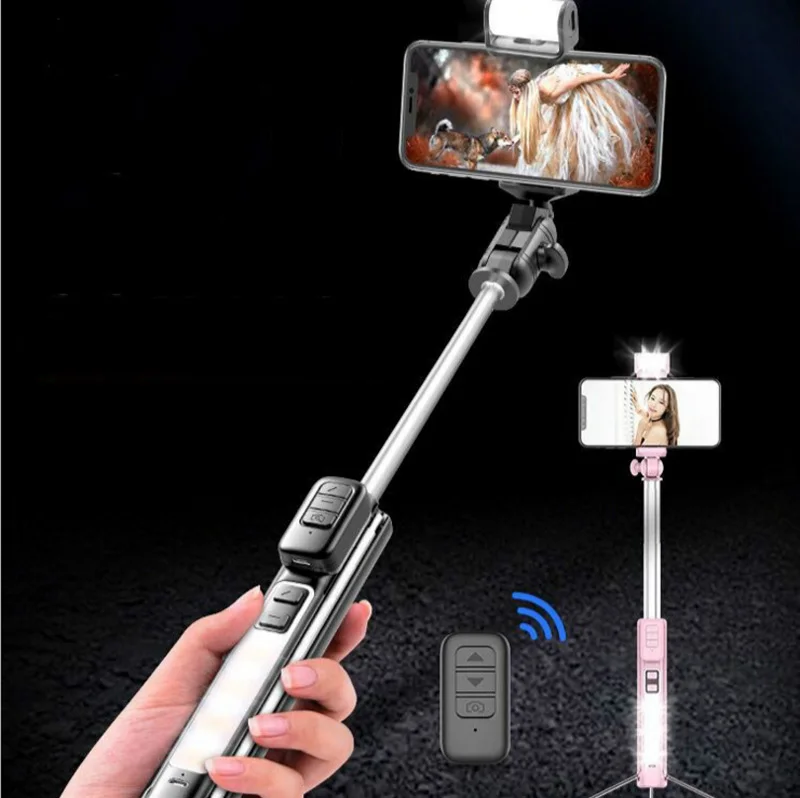 

1.6M Bluetooth selfie stick with tripod integrated multi-function self-timer artifact mobile phone fill light live bracket