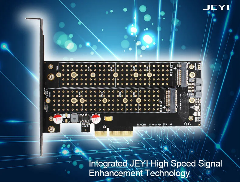 JEYI SK7 M.2 NVMe SSD NGFF для PCI-E X4 адаптер M ключ B ключ двойной интерфейс карты Поддержка PCI-E3.0 двойное напряжение 12 В+ 3,3 В SATA3