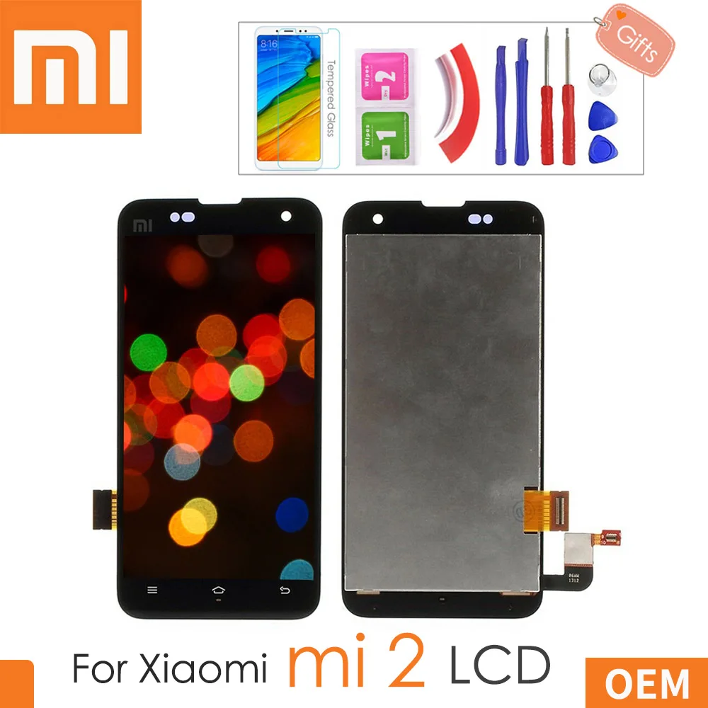 

4.3'' Original Black LCD For XIAOMI Mi2 Display Touch Screen for Xiaomi Mi 2s LCD Display Replacement with Gifts