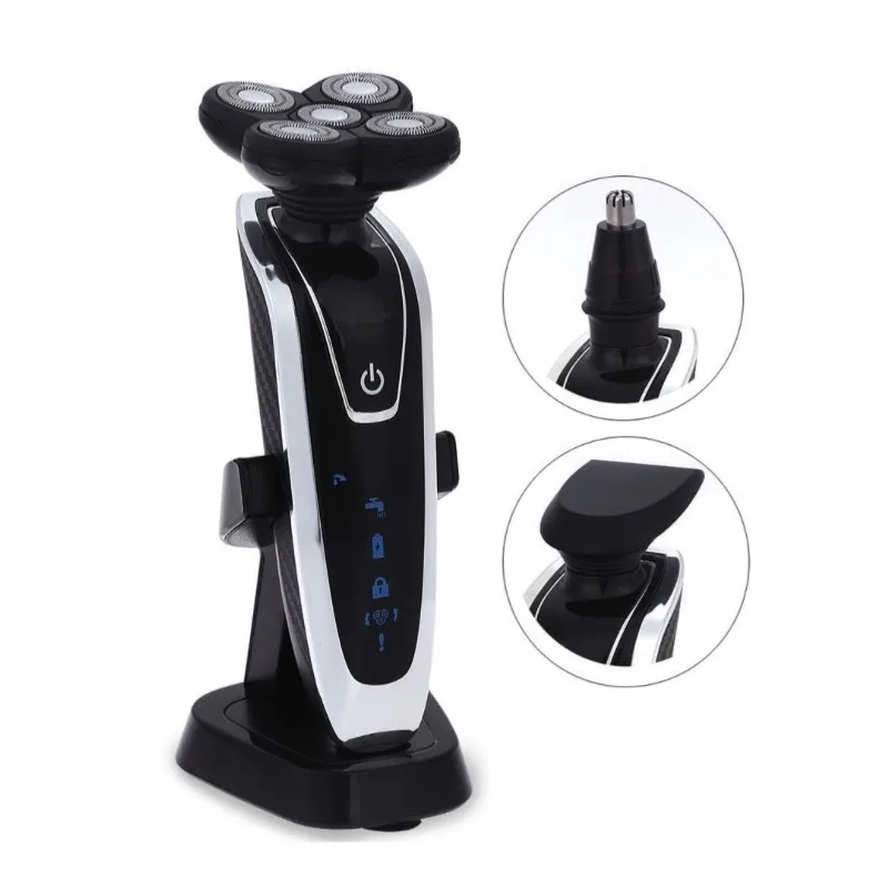 

3 in 1 Men's Grooming Set 4D Rotary 5 Blade Electric Shavers with Beard Trimmer / Hair Clipper and Nose trimmer Waterproof