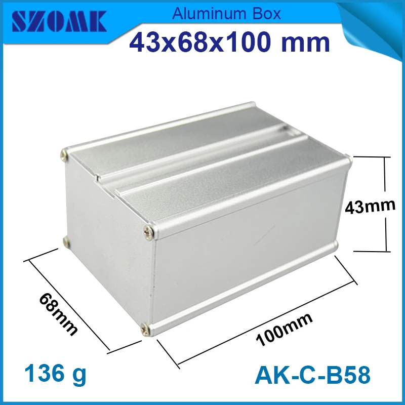 

1 piece aluminum enclosures 43x68x100 mm in silver color aluminum control protect case boxes use for pcb box