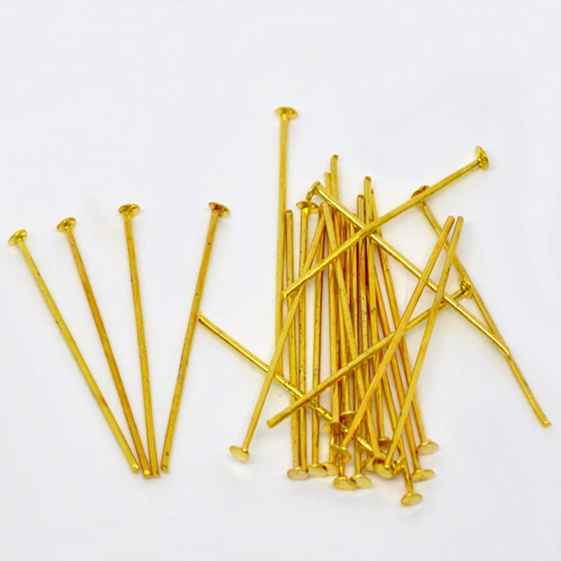 DoreenBeads Alloy Head Pins Gold color 26.0mm(1") long, 0.7mm ( gauge