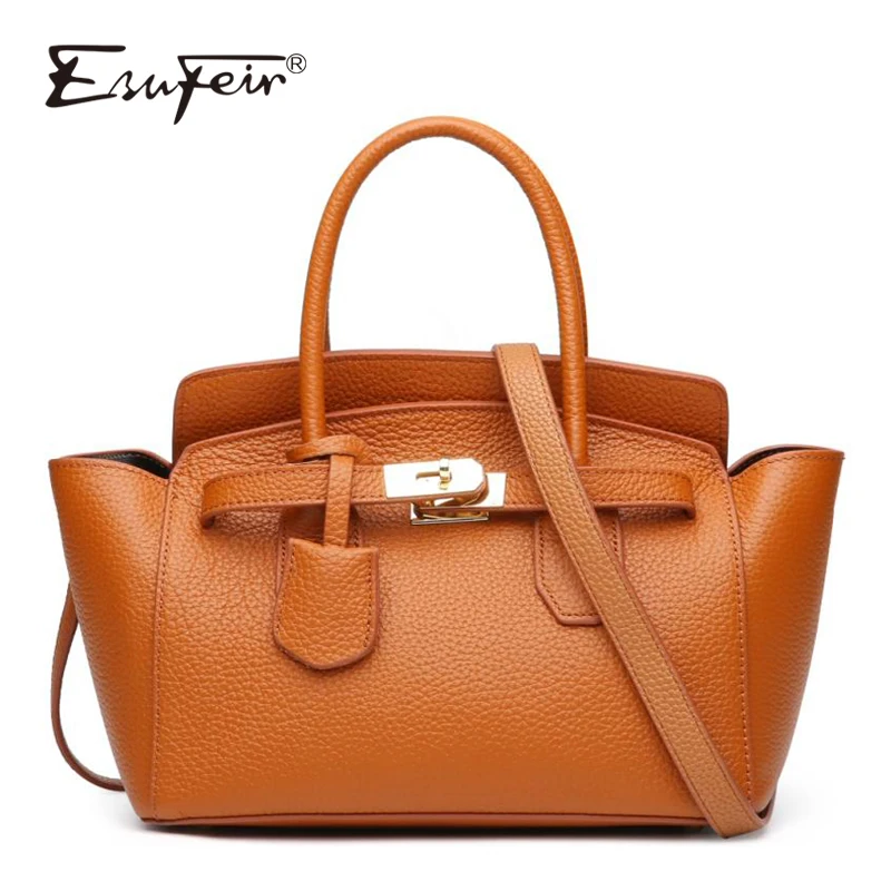 ESUFEIR 100% Genuine Leather Women Handbag Brand Fashion Female Shoulder Bag Crossbody Bag for Women 2018 Designer Messenger Bag