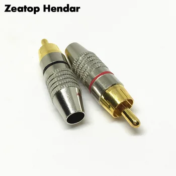 

100Pcs RCA Male Plug Gold Plated Audio Video Locking Cable Adapter Connector