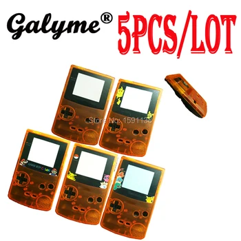 

5pcs/lot Plastic Housing Shell Up ORANGE Down BlACK Color Elf Case For GameboyColor Game Console Boy Shell W/ Color Buttons