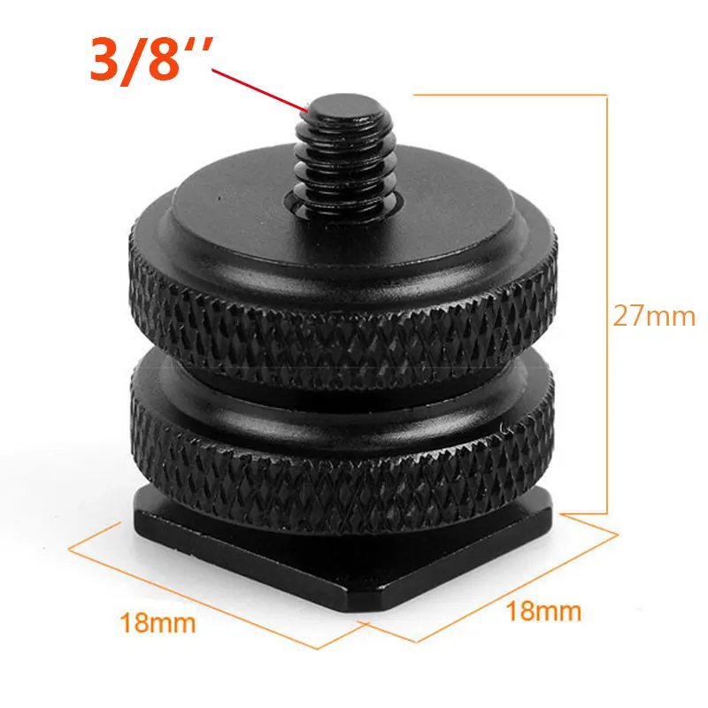 3 8 Tripod Mount Screw with Double Layer to Flash Hot Shoe Adapter Holder Mount Photo Studio Accessories (3)