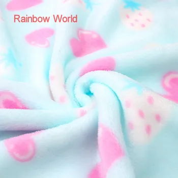 

1 meter print blue strawberry pattern Microfiber fabric High Quality super soft velboa for DIY sewing toys sofa material velvet