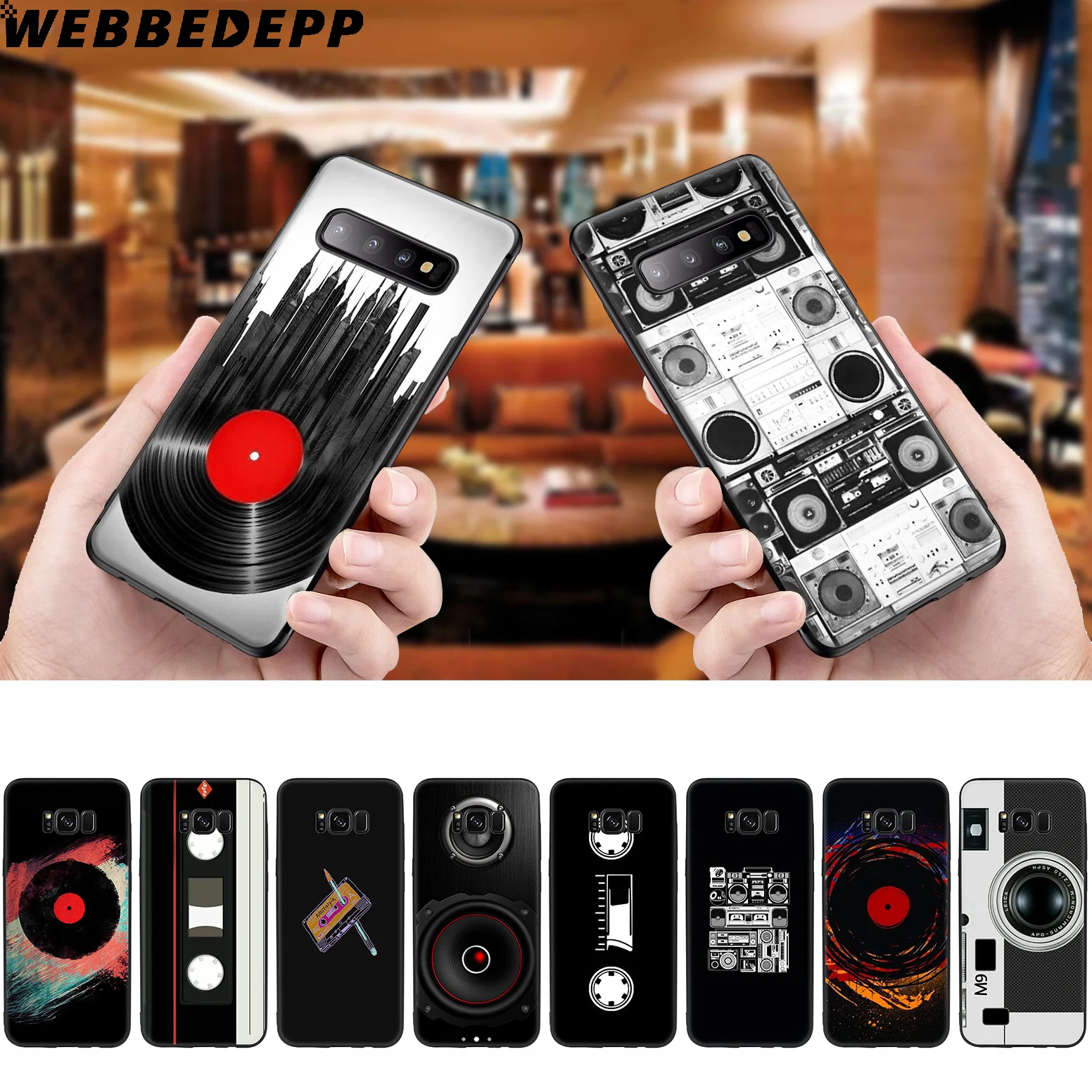 WEBBEDEPP Cassette Mixtape Music Soft Case for Samsung Galaxy S10 S10e S9 S8 Plus S7 S6 Edge &amp J6 2018 Note 10 9 8 |