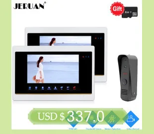 JERUAN 720 P AHD HD обнаружения движения 10 ''видео домофон разблокировки внутренней Системы 2 запись монитор + 1.0MP HD ИК-порт Mini Камера 1V2