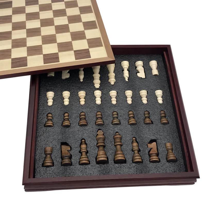 Jogo de tabuleiro de xadrez de madeira de qualidade, peças de xadrez de  madeira maciça, mesa de café de xadrez internacional tabuleiro de xadrez de  madeira 28 28 cm decoração