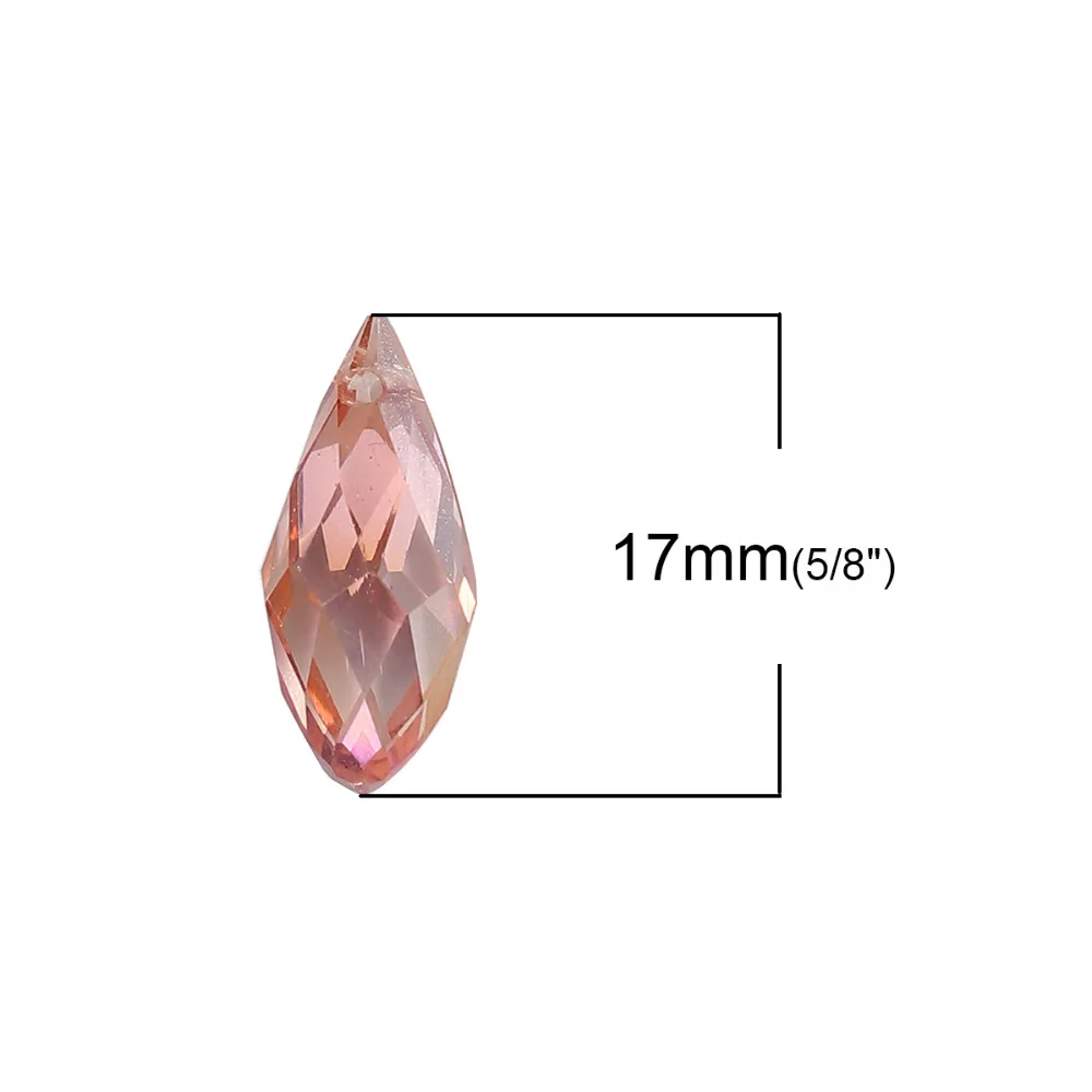 DoreenBeads Хрустальные стеклянные свободные бусины каплевидный светло лососевый