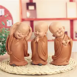 Маленький Монах Скульптура китайский стиль смолы ручной резной Будда статуя украшение для дома аксессуары подарок статуя Маленький Будда