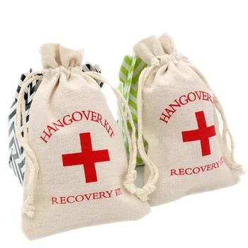 

20 Pcs /Set Cotton Medical Bag Kit DrawString Red Cross Pattern Pocket Drawstring Bag Paty Gift Bags Gift Wrap Storage
