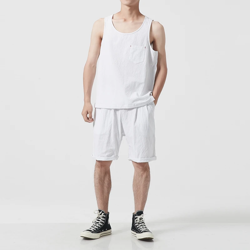 Buy Men Summer 2 Pieces Sets (vest+shorts) Male Japan