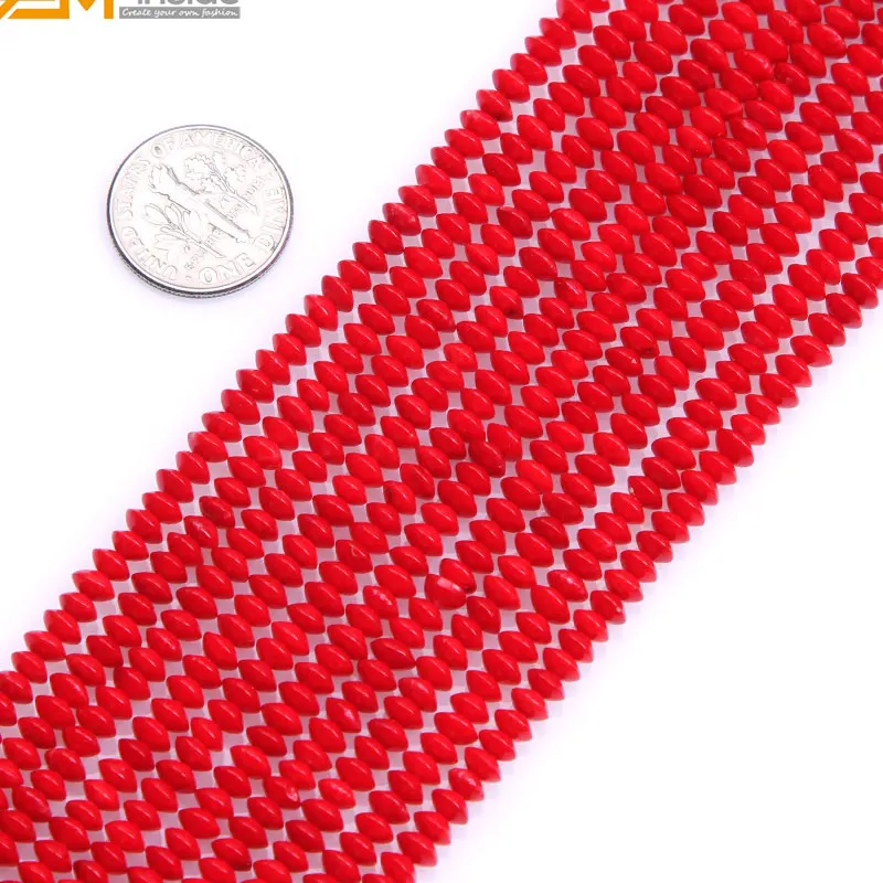 Gem-inside Rondelle Heishi(окрашенный цвет) красный коралл бусины для изготовления ювелирных изделий браслет ожерелье 15 дюймов DIY бусины ювелирные изделия
