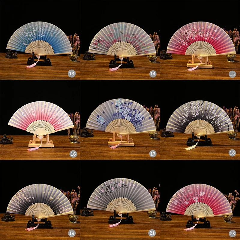 Бамбуковый складной веер Китай/японский стиль для женщин маленькие вееры Cheongsam реквизит Классический шелковый Банкет Свадебный античный веер подарок