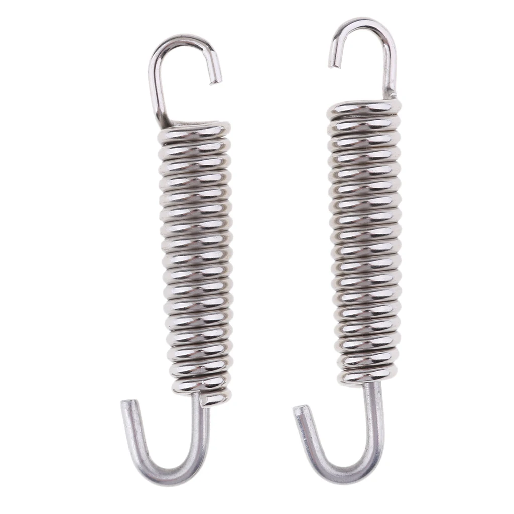 2 Pcs Universal 65mm Motorcycle Stainless Steel Exhaust Pipe Muffler Spring Hook Exhaust Pipe Silencer Moto Accessories