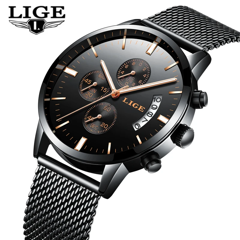 

Relogio Masculino LIGE Luxury Brand Analog Sports Wristwatch Men's Quartz Watch Business Watch Men Watch Fashion Male Clock