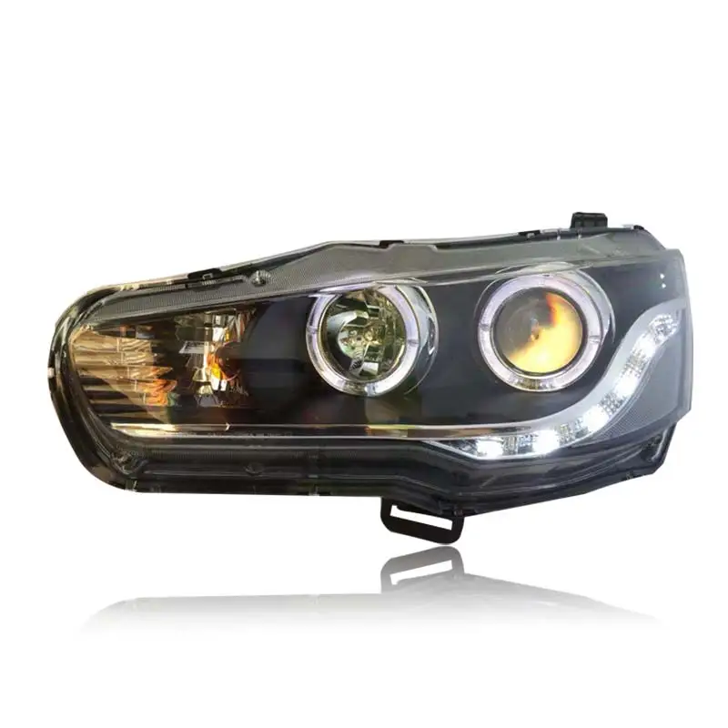 

For Mitsubishi Lancer LED Angel Eyes head Lamp 2009 to 2015 year with BI Xenon Projector Lens LD