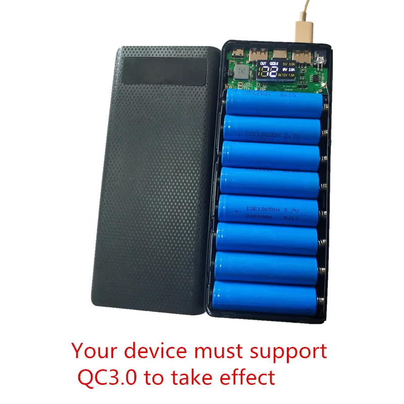 Быстрая зарядка 3 0 Мощность банка 18650 чехол QC3.0 5В 9В 12В держатель литиевой батареи