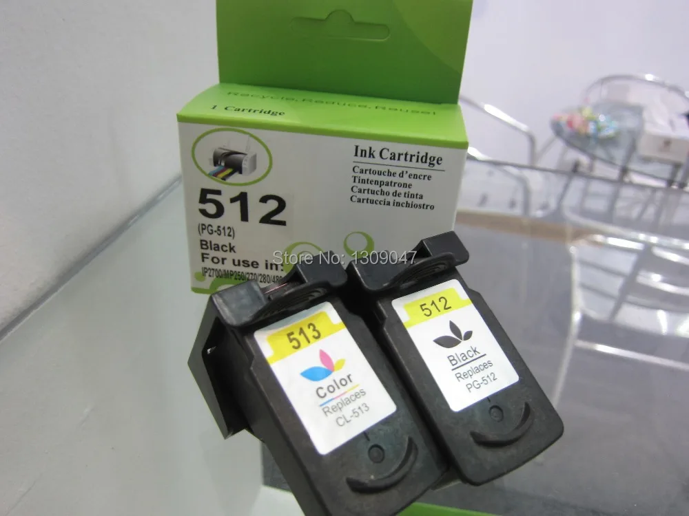 

Remanufactured PG512 CL513 Ink Cartridge for Canon PG-512 CL-513 Ink Cartridge for Canon MP230 MP480 MX350 IP2700 Fax-JX510P
