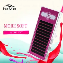 10 лотков/Лот, эллипсовые ресницы 11/12/13/14/MIX, плоское наращивание ресниц, натуральные длинные для создания накладных ресниц, инструменты для макияжа, FADVAN