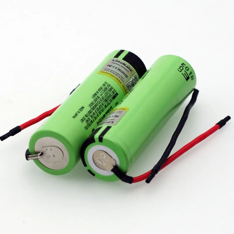 Liitokala NCR18650B 3,7 v 3400mAh 18650 литий-ионная аккумуляторная батарея Сварочный силикагелевый кабель DIY