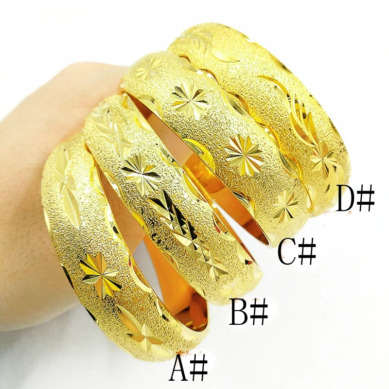 

Classic Womens Wedding Bridal Bangle Bracelet Dubai Bangle Jewelry Africa Arab Thick Bangles Jewely Diameter 60mm