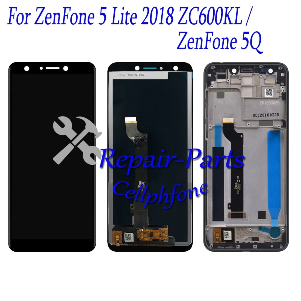 

6.0 inch New Full LCD Display + Touch Screen Digitizer Assembly + Frame For Asus ZenFone 5 Lite 2018 ZC600KL / ZenFone 5Q X017DA