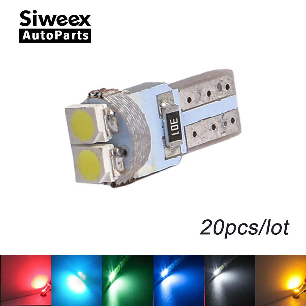 20pcs T5 1210 3 SMD LED Car Auto Dashboard Gauge Wedge Light Lamp Bulb White