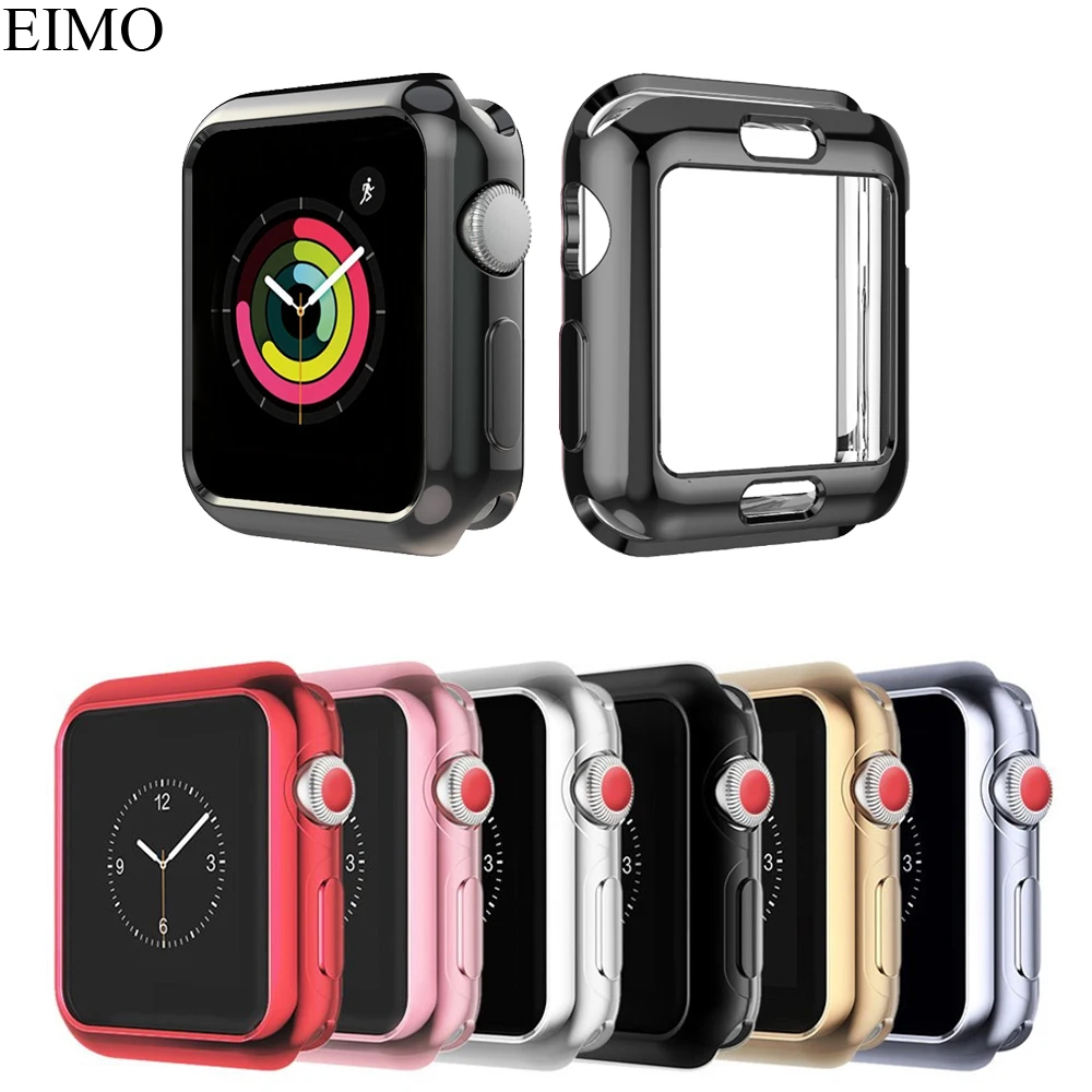 

Frame protective case cover for Apple Watch band 42mm 38mm iwatch series 3/2/1 Colorful plating Cases Shell Accessories