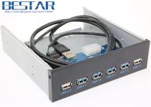 4 Ports USB 3.0 + 2 Ports USB 2.0 Desktop Computer Front Panel Optical Drives Expansion USB3.0 CD-ROM Bracket Mount HUB Bay