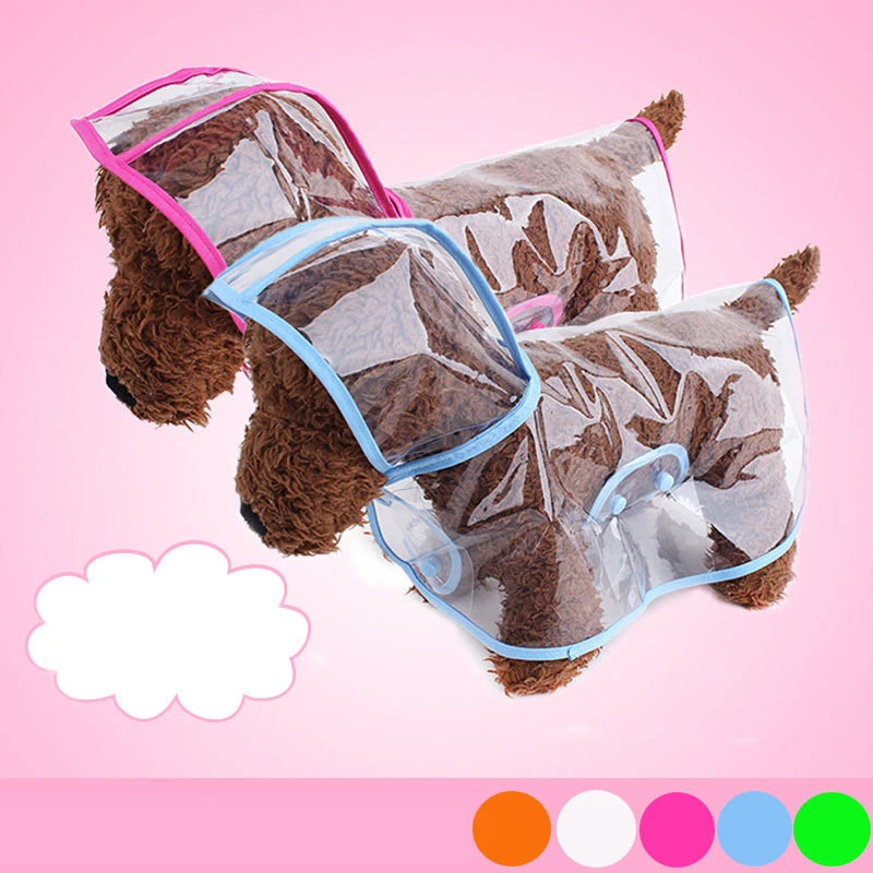 

Hooded Pet Dog Raincoat Waterproof For Small Medium Dogs Cats Transparent Puppy Jumpsuit Raincoat Dog Raincoats Clothes Supplies