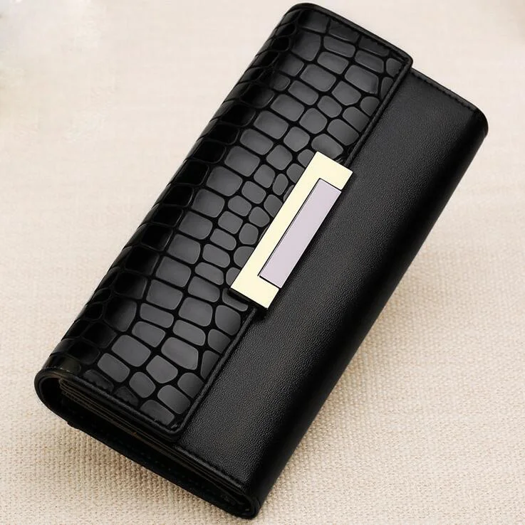 

High Capacity Fashion Women Wallets Long genuine Leather Wallet Female Clutch Coin Purse Ladies Wristlet Female Card Holder