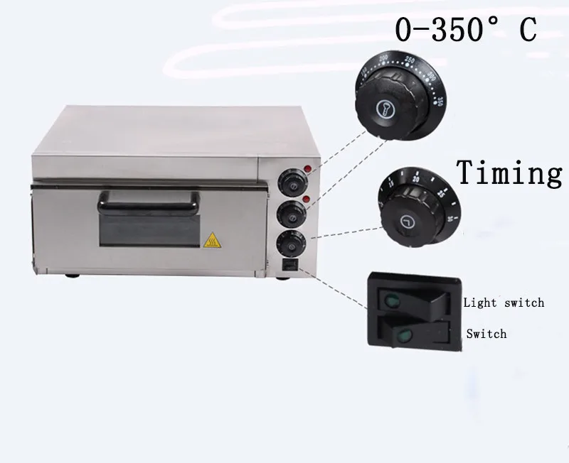 Электрическая нержавеющая сталь дома/коммерческий термометр одна печь для пиццы/мини печь для выпечки/хлеб/торт тостер духовка 220-240 в 1 шт