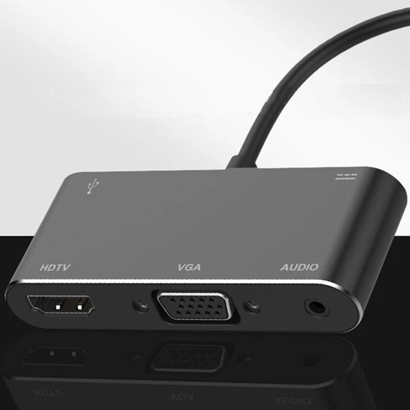 5 в 1 Usb C к Hdmi адаптер 4K Type Hdmi/Vga/аудио/Usb 3 0 порт + (Pd) конвертер для ноутбука