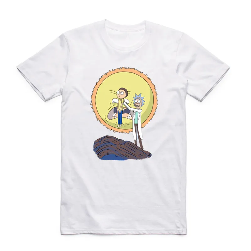 2017 Men Women Summer Short Sleeve Funny T-shirts Rick And Morty O Neck White T Shirt Fitness Tops Tees Male Clothing S-XXXL