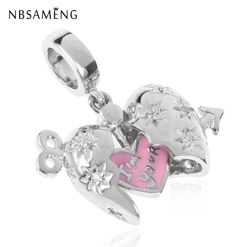 

Valentine's Day Gift 925 Sterling Silver Bead Arrow of Cupid Heart Love Pendant Beads Charm Fit Original Pandora Bracelets