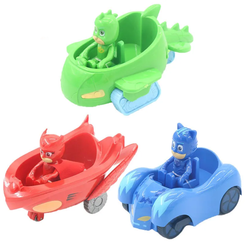 

3Pcs/set Pj Mask Cartoon Characters Catboy Owlette Gekko Cloak Toys Car Set Pj Mask Party Toy Action Figure Model Car For Kids