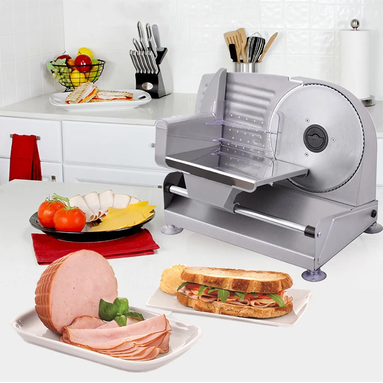 110V/220V 150W Electric Meat Slicer Frozen Meat Slicer Semi Automatic Meat Slicer Machine Household Electric Vegetable Slicers