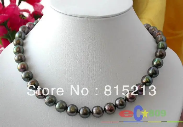 

ddh001239 11-12MM ROUND PEACOCK BLACK FRESHWATER PEARL NECKLACE