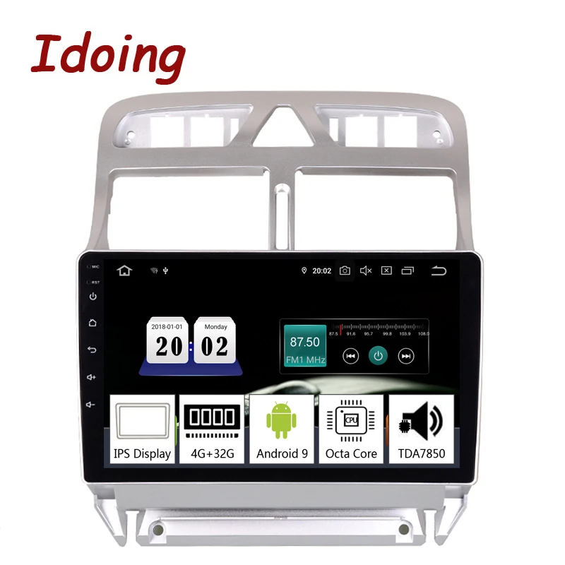 Clearance Idoing 9" Car Android 9.0 Radio Player For Peugeot 307 307CC 307SW 2002-2013 PX5 4G+64G Octa Core GPS Navigation TDA7850 no 2din 1