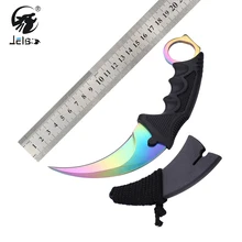 Охотничий нож JelBo Karambit, инструменты для выживания на открытом воздухе, нож с фиксированным лезвием CS GO, тактические боевые инструменты для кемпинга, ручные инструменты