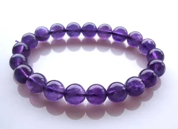 

Free Shipping Natural Amethyst Round 9mm Beads Bracelet Women Jewelry Accessories Weddings Parties Birthday Gift