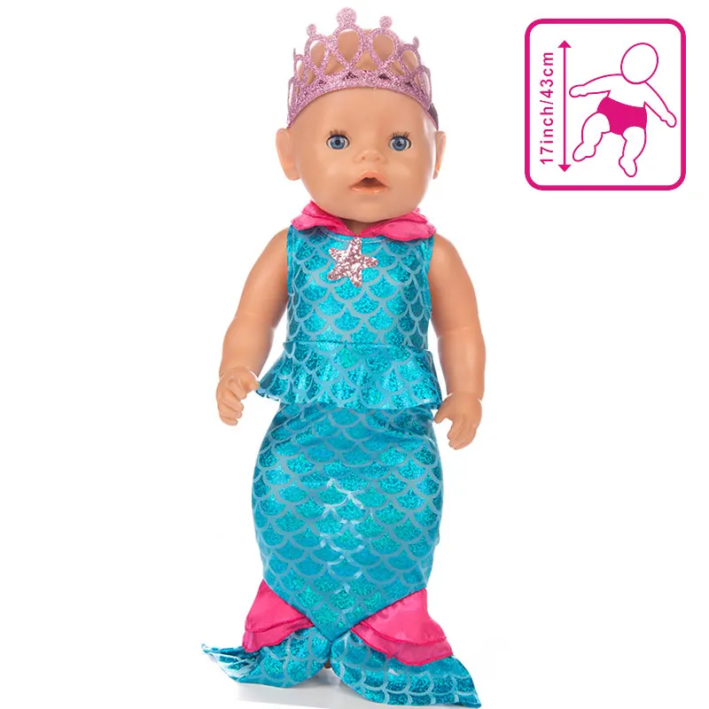 Mermaid suit Fit For 17 Inch Zapf Baby Born Dolls 43cm Zapf Doll