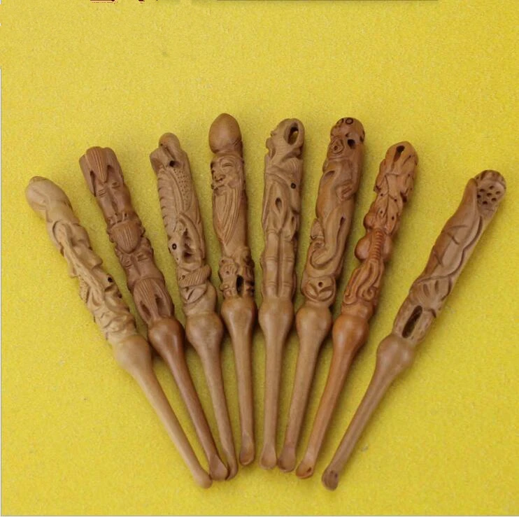 

High quality 1pcs handmad peach wood Earpick Wax Remover Curette Cleaner Health Care Tool Ears Health Care Supplies Ear Pick