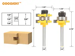 Cocosoly 2 шт./компл. 6,35 мм хвостовиком шпунтовое маршрутизатор Набор бит Деревообрабатывающие инструменты