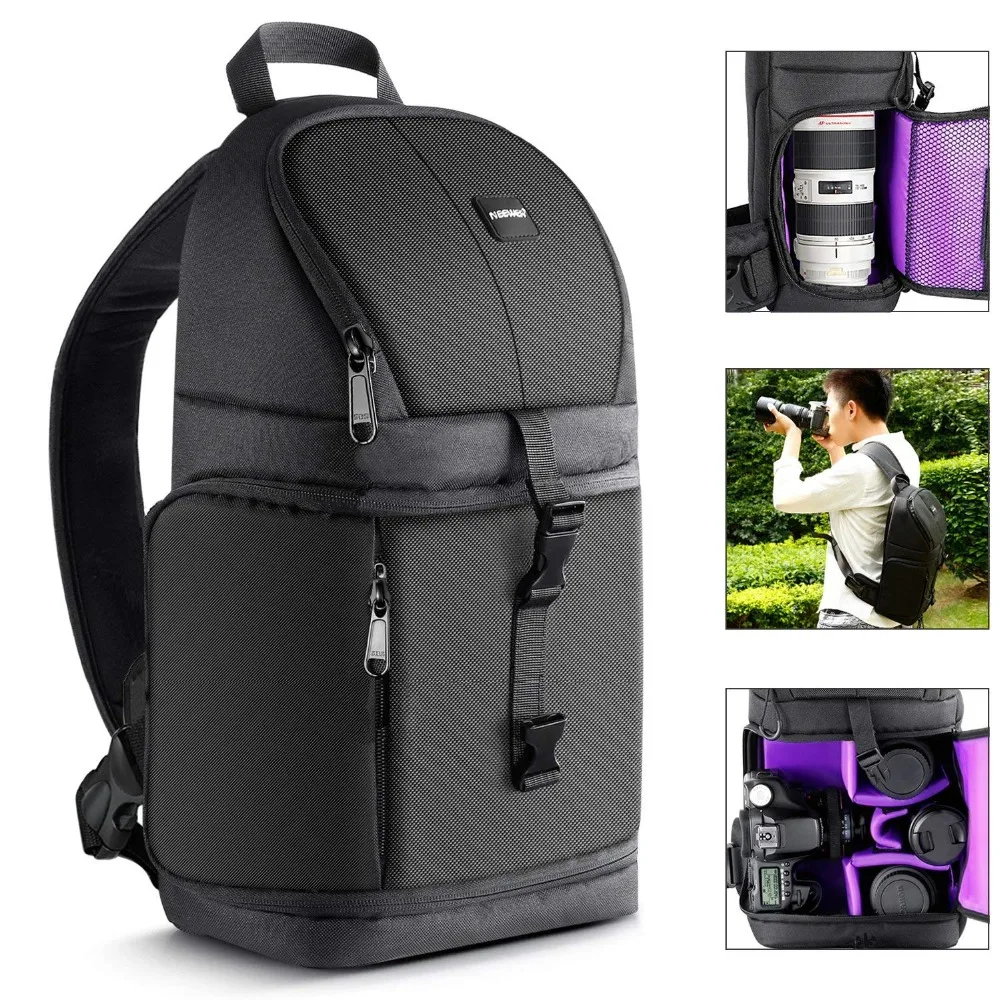 Neewer Professional Sling Camera Storage Bag Durable Waterproof and Tear Proof Black Carrying Backp