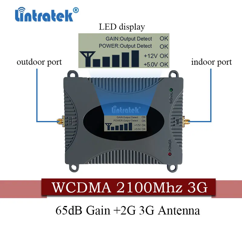 Усилитель сотового телефона Lintratek 3G 2100 МГц WCDMA МГц|Усилители сигнала| |