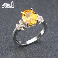 Effie Queen AAA+Cubic Zircon Rings Wholesale Platinum Plated Fashion Brand Anniversary Jewelry for Women DR52